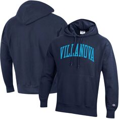 Мужской темно-синий пуловер с капюшоном Villanova Wildcats Team Arch обратного переплетения Champion