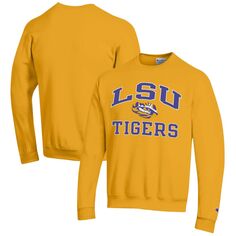 Мужской золотой пуловер LSU Tigers High Motor свитшот Champion