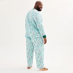 Пижамный комплект Big &amp; Tall LC Lauren Conrad Aqua Winter Tree с верхом и низом Jammies For Your Families