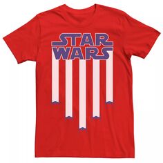 Мужская футболка с изображением звездных войн Истребители, украшенные звездами, 4 июля Star Wars, красный