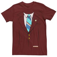 Мужской пиджак-футболка Anchorman Ron бордового цвета Licensed Character