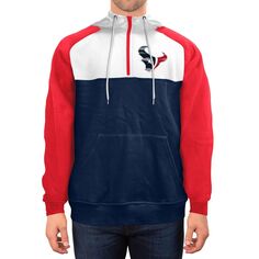 Мужская темно-синяя/белая куртка с капюшоном Houston Texans Gametime с молнией в четверть New Era