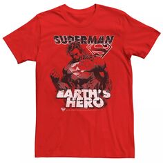 Мужская футболка с графическим плакатом и плакатом DC Comics Superman Earth&apos;s Hero Licensed Character