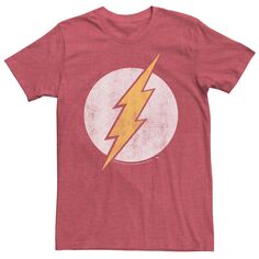 Мужская классическая футболка с рваным логотипом и молниями The Flash DC Comics