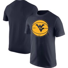 Мужская темно-синяя футболка с логотипом баскетбольной команды West Virginia Mountaineers Nike