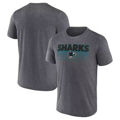 Мужская темно-серая футболка с фирменным рисунком San Jose Sharks Prodigy Performance Fanatics