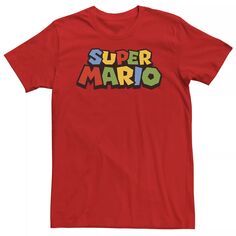 Мужская красочная футболка с логотипом Nintendo Super Mario и левым нагрудным карманом Licensed Character