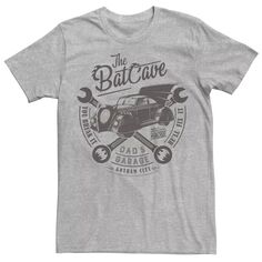 Мужская футболка с текстовым плакатом The Bat Cave Circle DC Comics
