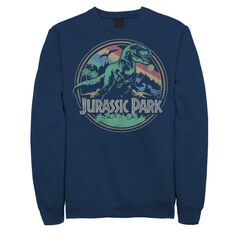 Мужской свитшот с рваным логотипом в стиле ретро «Парк Юрского периода T-Rex» Licensed Character, синий