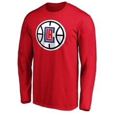 Мужская футболка с длинным рукавом с логотипом Paul George Red LA Clippers Team Playmaker, имя и номер Fanatics
