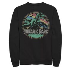 Мужской свитшот с рваным логотипом в стиле ретро «Парк Юрского периода T-Rex» Licensed Character, черный