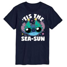 Футболка с рисунком Lilo &amp; Stitch Big &amp; Tall Tis The Sea Sun Disney