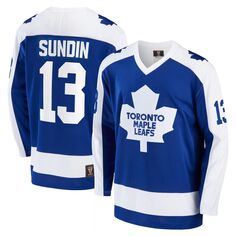 Мужские фирменные коврики Sundin Blue Toronto Maple Leafs отколовшаяся майка игрока пенсионера Fanatics