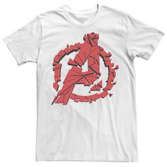 Мужская красная футболка с логотипом Marvel Avengers Shattered Licensed Character