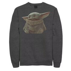 Мужской флисовый пуловер с рисунком The Mandalorian The Child aka Baby Yoda Portrait Star Wars
