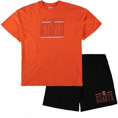Мужской комплект для сна, оранжевая/черная футболка San Francisco Giants Big &amp; Tall Concepts Sport и шорты