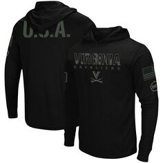 Мужская черная футболка с длинным рукавом с капюшоном Virginia Cavaliers OHT Military Appreciation Colosseum