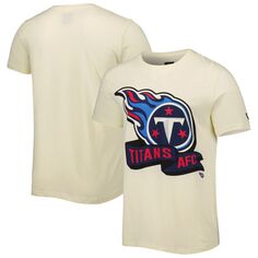 Мужская кремовая футболка с хромированной боковой линией Tennessee Titans New Era