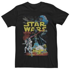 Мужская футболка с классическими сценами «Империя Звездных войн» Licensed Character, черный