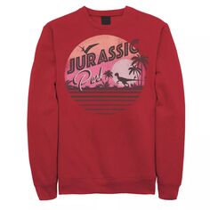 Мужской флисовый пуловер с рисунком «Парк Юрского периода», розовый с градиентом заката Get Wild, пуловер с графическим рисунком Jurassic World