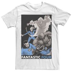 Мужская футболка с плакатом «Фантастическая четверка Marvel Group Shot Fight Mode» Licensed Character
