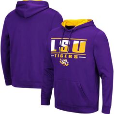 Мужской фиолетовый пуловер с капюшоном LSU Tigers Slash Stack 2.0 Colosseum