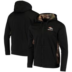 Мужская толстовка с капюшоном с молнией во всю длину Dunbrooke Black/Realtree Camo Denver Broncos Decoy Tech Fleece