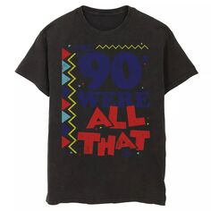 Мужская футболка с рисунком в стиле ретро All That The Nineties Were, Black Nickelodeon, черный