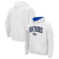 Мужской белый пуловер с капюшоном Pitt Panthers Arch &amp; Team Logo 3.0 Colosseum