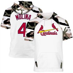 Мужская футболка с капюшоном Yadier Molina белого/камуфляжного цвета St. Louis Cardinals Player Big &amp; Tall реглан