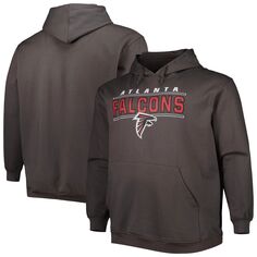Мужской темно-серый пуловер с капюшоном с логотипом Atlanta Falcons Big &amp; Tall