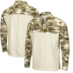 Мужская овсяная куртка Washington State Cougars OHT Military Appreciation Desert Camo с молнией до четверти Colosseum
