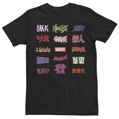 Мужская футболка Hanzi с текстовыми логотипами и графическим рисунком с названиями фильмов Marvel