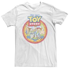 Мужская винтажная футболка с логотипом в виде круга и портрета «История игрушек» Disney / Pixar