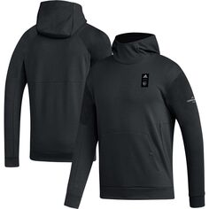 Мужская черная толстовка с капюшоном Sporting Kansas City 2023 Player Travel Pullover adidas