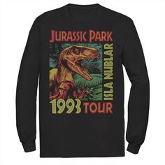 Мужская футболка с плакатом тура «Кюрского периода Исла Нублар 1993 года» Jurassic Park, черный