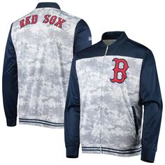 Мужская темно-синяя камуфляжная куртка Boston Red Sox с молнией во всю длину Stitches
