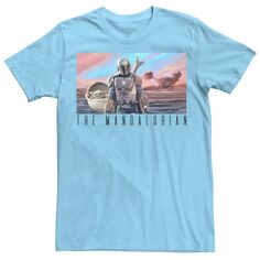 Мужская футболка с красочным плакатом The Mandalorian Star Wars
