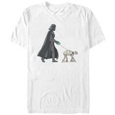 Мужская футболка с рисунком «Звездные войны» Дарт Вейдер AT-AT Walker Star Wars, белый