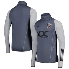 Мужской серый топ DC United теплый реглан COLD.RDY adidas