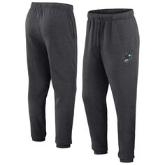 Мужские спортивные спортивные штаны с фирменным логотипом Heather Charcoal San Jose Sharks Fanatics
