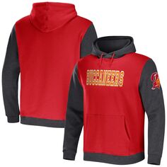 Мужская коллекция NFL x Darius Rucker от Fanatics красный/угольный пуловер с капюшоном Tampa Bay Buccaneers с цветными блоками