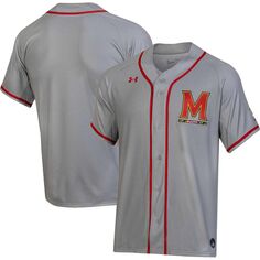 Мужская серая бейсбольная майка Maryland Terrapins Replica Under Armour