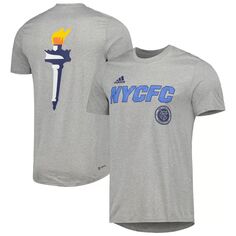 Мужская трикотажная футболка цвета Хизер Серый Нью-Йорк Сити с крючками AEROREADY adidas