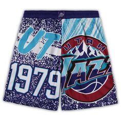 Мужские шорты Mitchell &amp; Ness Purple Utah Jazz Big &amp; Tall Hardwood Classics Jumbotron