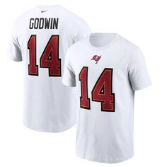 Мужская белая футболка с именем и номером игрока Tampa Bay Buccaneers Криса Годвина Nike