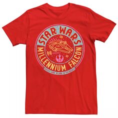 Мужская футболка с неоновым буквенным логотипом «Звездные войны: Сокол тысячелетия» Star Wars, красный