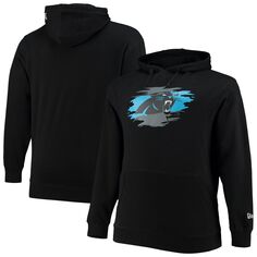 Мужской черный пуловер с капюшоном и логотипом Carolina Panthers Big &amp; Tall Primary New Era