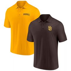 Мужской комплект поло с фирменным логотипом коричневого/золотого цвета San Diego Padres Dueling Logos Fanatics