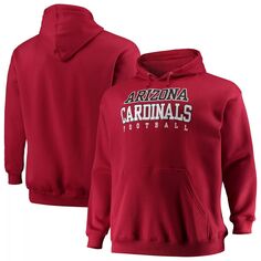 Мужской фирменный пуловер с капюшоном Cardinal Arizona Cardinals Big &amp; Tall Stacked Fanatics